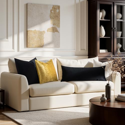 28x28 Inch Pack of 2 Euro Velvet Throw Pillow Covers Black (28" x 28" (Pack of 2) / Black)