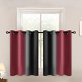 Burgundy Black Ombre Curtains 52x36 Inche Long 2 (52"W x 36"L (Pack of 2) / Burgundy and Black)