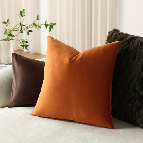 Throw Pillow Covers 18x18 Orange (Gold Flame / 18" x 18" (Pack of 2))