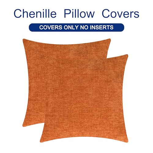 Fall Decorative Throw Pillow Covers 16 X 16 Inches Burnt Orange (16" x 16" (Pack of 2) / Burnt Orange)