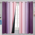 Pink and Purple Ombre Blackout Curtains for Girls Bedroom 63 Inches Long (Pink and Purple / 52"W x 63"L (Pack of 2))