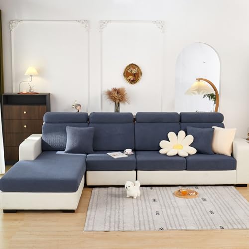 Sofa Covers Couch Covers for Sofa Pet Friendly Couch Cushion Covers Universal Sofa Covers Washable Stretch Slipcovers for Sectional Sofa (Texture Metal Gray / Back Cover M)