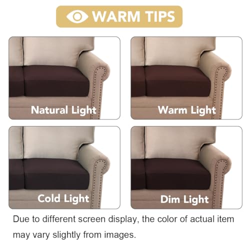 Super Stretch Individual Seat Cushion Covers (Chocolate / 2 Cushion Sofa)