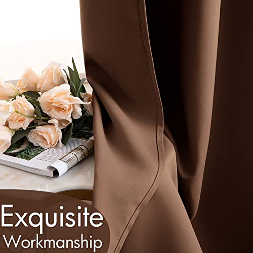 Cappuccino Brown Blackout Bedroom Curtains 72 Inch Long 52"x72" (Cappuccino Brown / 52"W x 72"L (Pack of 2))
