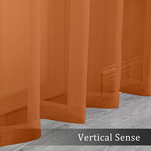 Sheer Orange Curtains (Orange / 42"W x 84"L (Pack of 2))