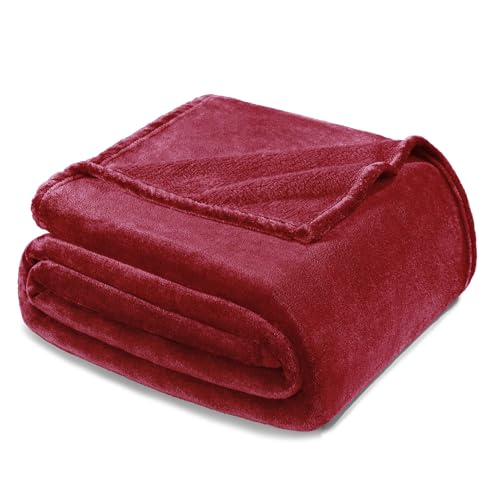 Soft Fleece Throw Blanket for Couch (Deep Red / Throw (50" x 60"))