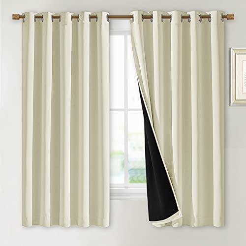 Living Room Completely Shaded Draperies (Beige / 70"W x 63"L (Pack of 2))
