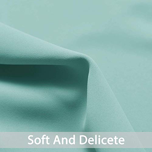 Aqua Room Darkening Window Curtains 52x36 Inch for Kitchen (Aqua / 52"W x 36"L (Pack of 2))