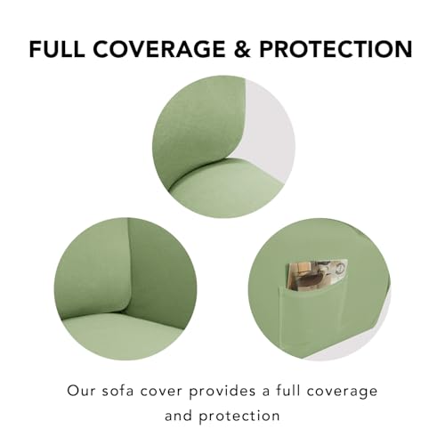 Stretc Recliner Chair Covers Fleece Soft Couch Covers for Sofa (Small Recliner Chair / Sage Green)