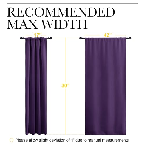 2 Panels Blackout Curtains (Royal Purple / 42"W x 30"L (Pack of 2))