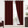 100% Blackout Curtains 52x72 inch Burgundy Red Window Drape (Burgundy Red / 52"W x 72"L (Pack of 2))