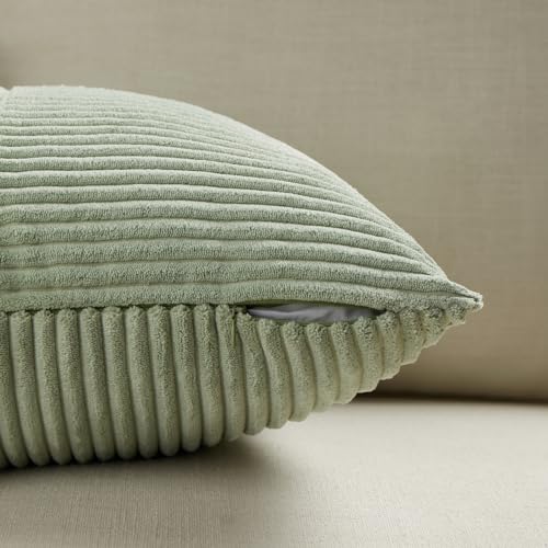 2 Packs Sage Green Samll Decorative Throw Pillow Covers 12x12 Inch with for Couch Bed Sofa (Sage Green / 12" x 12" (Pack of 2))