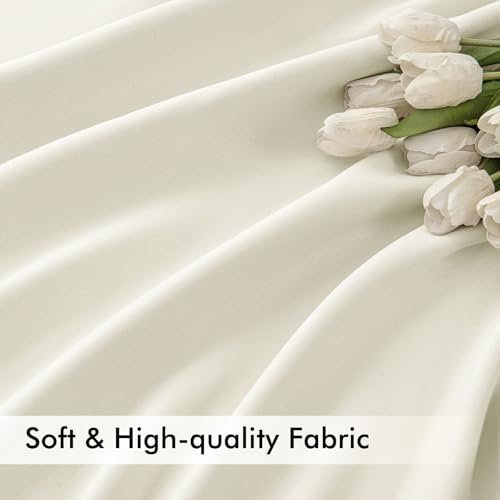Cream Back Tab Blackout Curtains 52x72 Inches Long 2 Panels Set (Cream / 52"W x 72"L (Pack of 2))