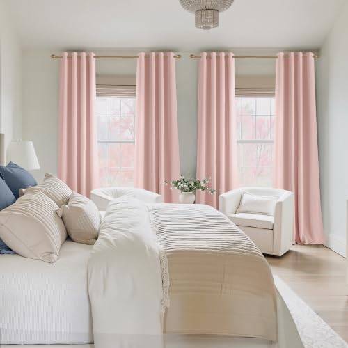 Blush Pink Blackout Curtains 63 Inches Long 2 Panels (Blush Pink / 40"W x 63"L (Pack of 2))