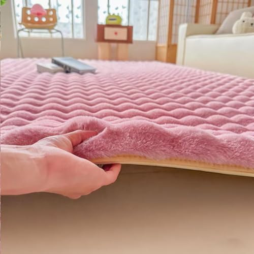 Dusty Rose Rabbit Plush Rug 6'x9' (Dusty Rose / 6' x 9' (Rectangular))