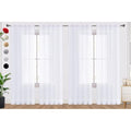 Optical White Sheer Curtains 4 Panels Rod Pocket Semi (Optical White / 52"W x 90"L (Pack of 4))