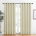 Room Darkening Draperies Window Curtain Panels (Beige / 60"W x 84"L (Pack of 2))
