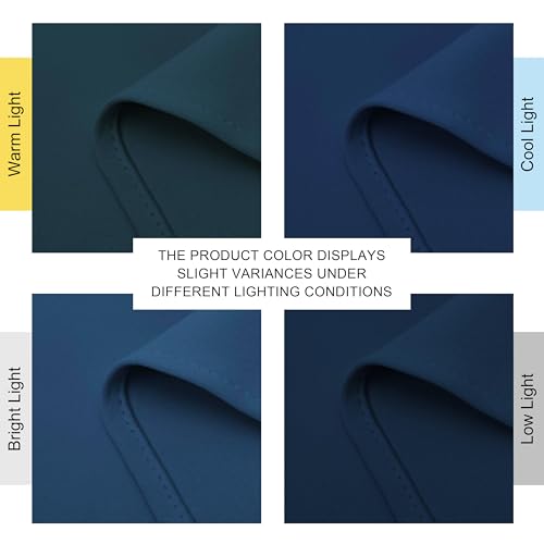 Moroccan Blue Blackout Curtains 96" Long for Office (Moroccan Blue / 55"W x 96"L (Pack of 2))