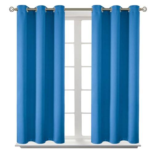 Short Curtains for Small Window 45 Inch Long (Classic Blue / 38"W x 45"L (Pack of 2))