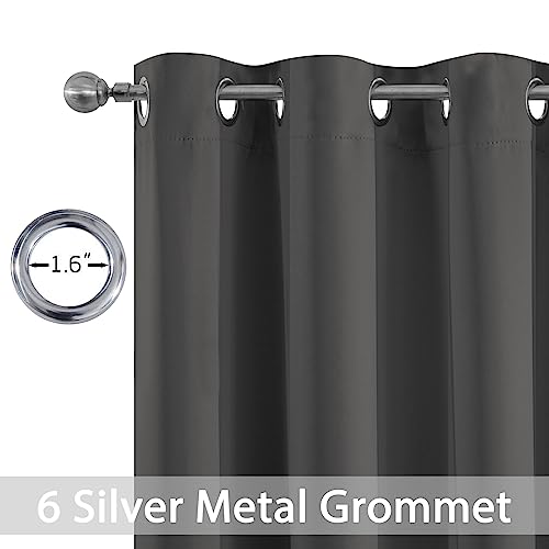 Blackout Curtains 38x84 inch Charcoal Grey Thermal Drapes (Charcoal Grey / 38"W x 84"L (Pack of 2))