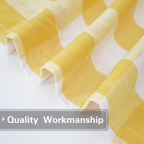 Buffalo Check Window Curtains 72 inches Long Living Room Cotton Curtain Panels Bedroom Plaid Gingham Farmhouse Decor Curtains Rod Pocket Kitchen Bathroom Basement 2 Panels Yellow White 52"x72" (52"W x 72"L (Pack of 2) / Yellow+white)