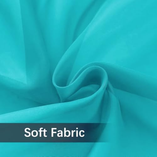 Solid Sheer Rod Pocket Curtain Voile Draperies 2 Panels White Beige Black Grey Coffee 52 Inch Width 90 Inch Long 1 Pair for Kitchen Bedroom Children Living Room Yard (Peacock Blue / 52"W x 90"L (Pack of 2))