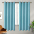 Aqua Blue Room Darkening Curtains 63 Inch for Bedroom (Aqua / 52"W x 63"L (Pack of 2))