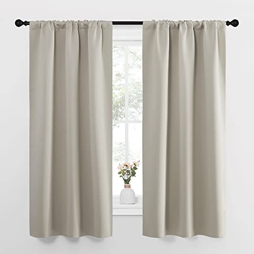 Blackout Curtains for Living Curtains (Natural / 34"W x 63"L (Pack of 2))