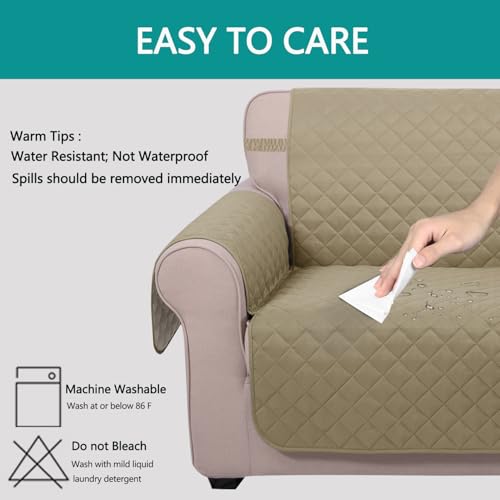 Loveseat Sofa Cover for 2 Cushion Couch (Light Camel/Beige / 45''loveseat-small)