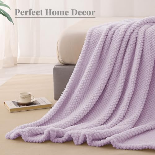 Soft Fleece Twin Size Bed Blanket (Lilac / Twin(60x80 In))