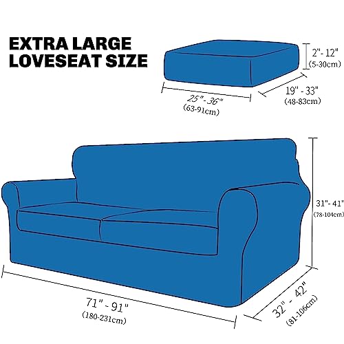 3 Piece Stretch Sofa Cover (71"-91"(2 Cushions) / Coffee)