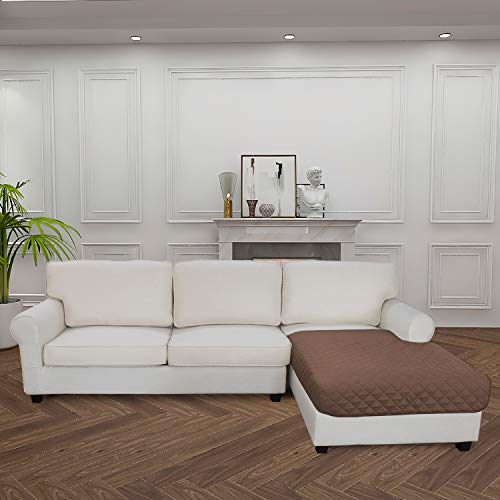 Sectional Couch Covers for Dogs L Shape Sofa Cover Reversible Sofa Slipcover Chaise Lounge Cover Furniture Protector Cover for Pets Dog Cat (42" x 52" / Brown/Brown)