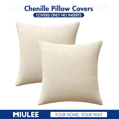 Decorative Lumbar Throw Pillow Covers 12x20 in Neutral Cream 2 Pack (20" x 12" (Pack of 2) / Cream)