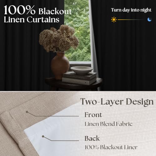 60 Inch Extra Wide 100% Blackout 108 Inch Curtains 1 Panel (Burlywood Birch / 60"W x 108"L (Pack of 1))