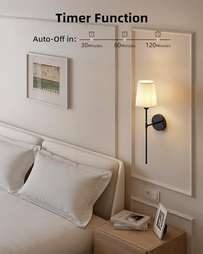 Rechargeable Wall Lights Set of 2 (Black / 24 inches)