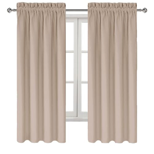 Blackout Curtains for Bedroom Living Room 42 x 63 Inch Long Camel (Camel / 42"W x 63"L (Pack of 2))