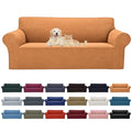 2026 New Stretch Oversized Sofa Slipcovers Couch Sofa Cover for 4 Seater Furniture Protector Covers with Elastic Bottom Jacquard Fabric Small Checks for Pets (Golden / Oversized Sofa)