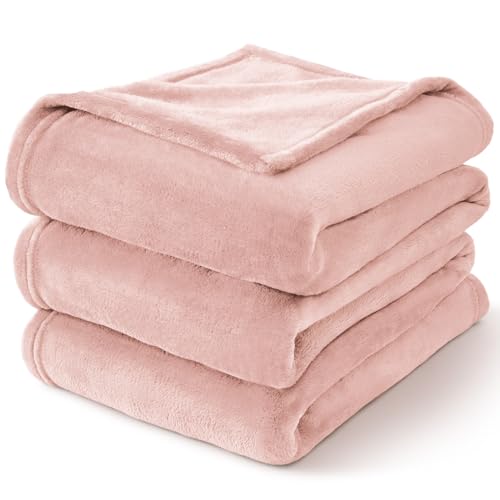 Fleece Blanket Soft Plush Throw for Couch Pink Morn 50"x60" (Pink Morn / Throw(50"x60"))