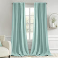 Aqua Back Tab Blackout Curtains 52x120 Inch Long 2 Panels Set (Aqua / 52"W x 120"L (Pack of 2))
