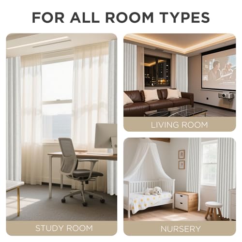 Linen Blackout Curtains for Bedroom (White / 70"W x 108"L (Pack of 1))