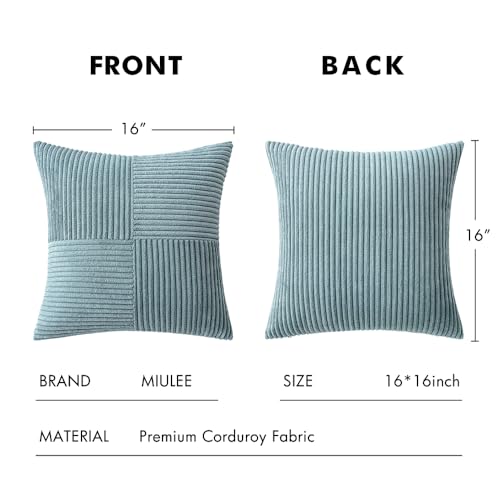 Slate Blue Decorative Throw Pillow Covers for Couch 16x16 Inch (16" x 16" (Pack of 2) / Slate Blue)