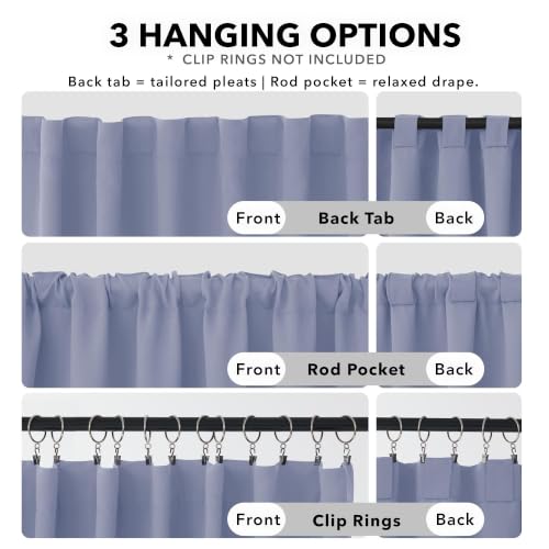 Blackout Curtains for Bedroom (Light Purple / 42"W x 63"L (Pack of 2))