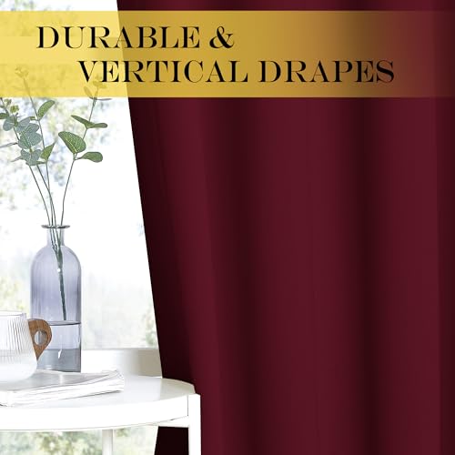 Blackout Room Divider Curtains 84 inch Length (Wine Red / 100"W x 84"L (Pack of 1))