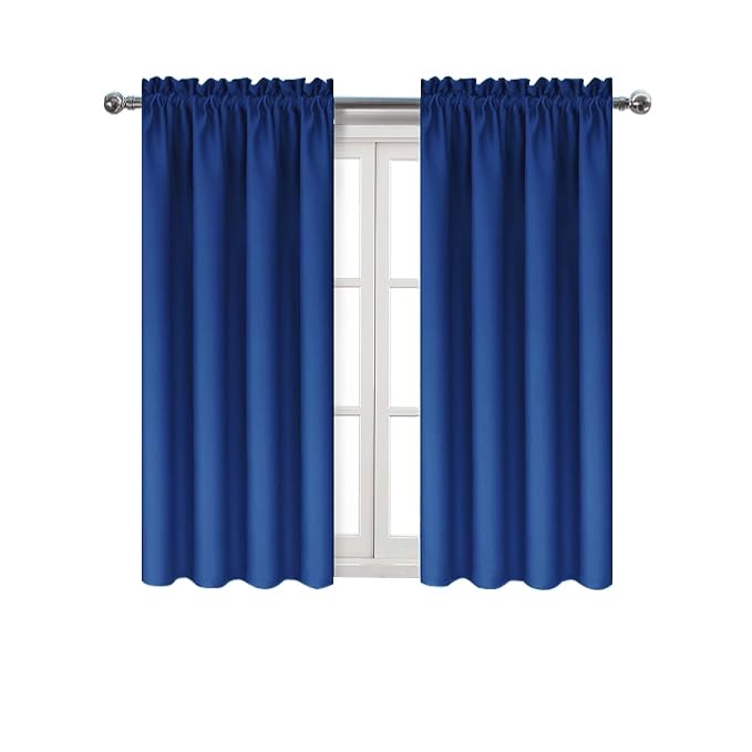 Blackout Curtains for Bedroom Living Room 38 x 45 Inch Long 2 Panels (Classic Blue / 38"W x 45"L (Pack of 2))