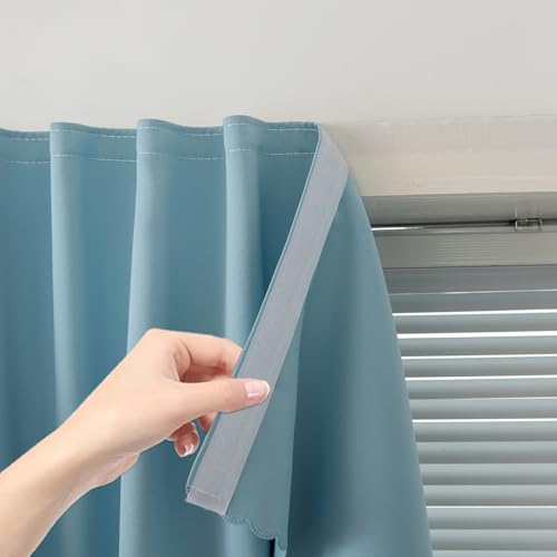 Self Adhesive Curtains (59"W x 96"L (Pack of 1) / Lake Blue)
