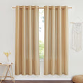 Linen Flax Semi Sheer Curtains 72" Length (Burlap / 55"W x 72"L (Pack of 2))