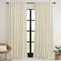 Beige Velvet Curtains 90 inches for Bedroom Living Room (Beige / 52"W x 90"L (Pack of 2))