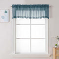 Stone Blue Sheer Valances for Windows (Stone Blue / 42"W x 16"L (Pack of 2))