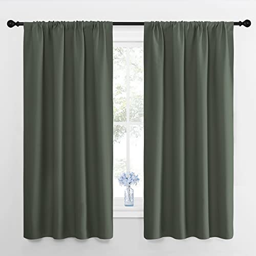 Dark Mallard Blackout Curtains for Kid's Room 42" x 63" 2 Panels (Dark Mallard / 42"W x 63"L (Pack of 2))
