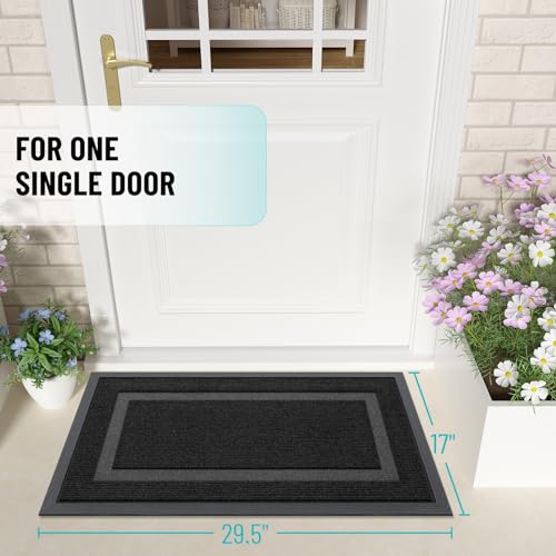 Front Door Mat Outside 29.5x17 (Black / 29.5" x 17")